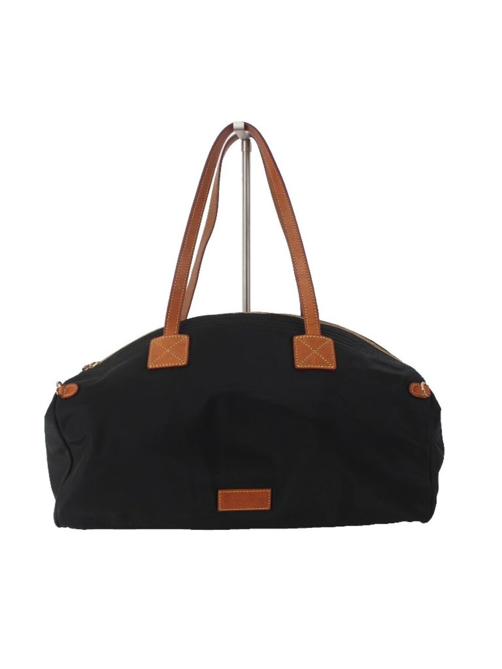 Dooney Bourke Duffle 18 x 10 x 10 Black Tan Inner Pockets Canvas Leather Tote